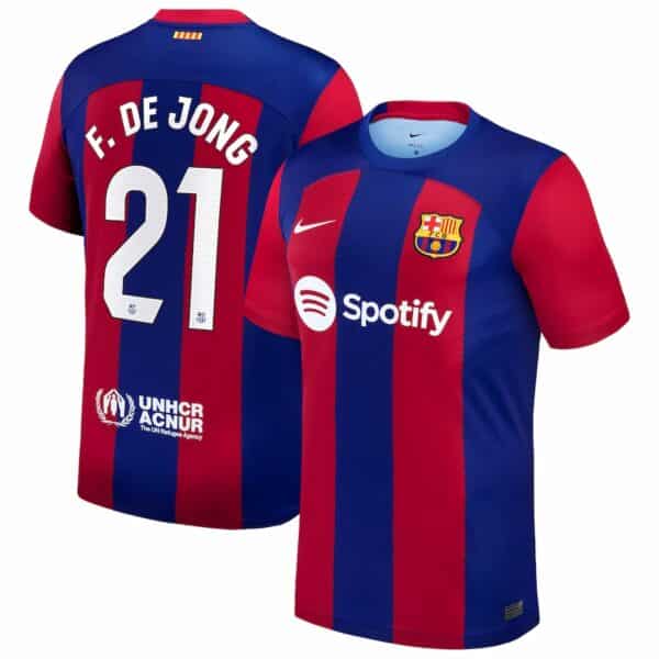 MAILLOT FC BARCELONE DOMICILE FRENKIE DE JONG 2023-2024