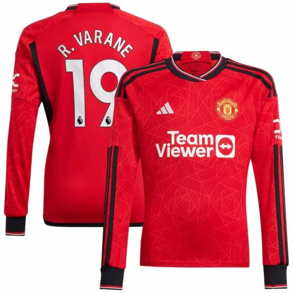 MAILLOT MANCHESTER UNITED DOMICILE MANCHES LONGUES VARANE 2023-2024