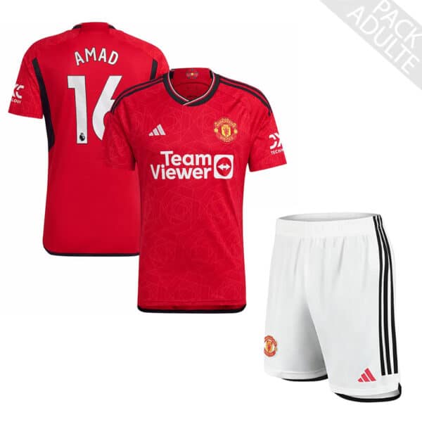 PACK MANCHESTER UNITED DOMICILE AMAD ADULTE 2023-2024
