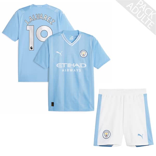 PACK MANCHESTER CITY DOMICILE JULIAN ALVAREZ ADULTE 2023-2024